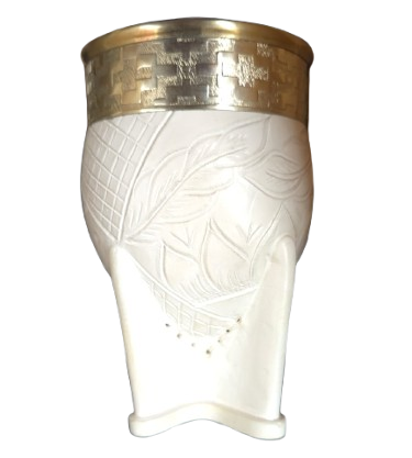 Mate de calabaza "Diseño de flores y hojas"